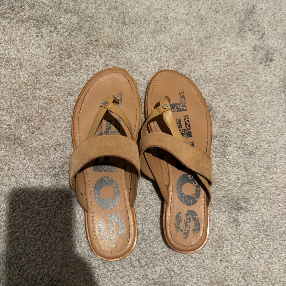Sorel Tan Leather Sandals for Women